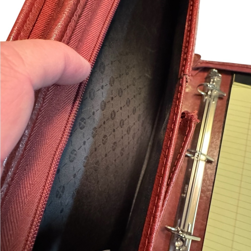 High End Foray Deep Red Women’s Briefcase Attache Vegan Leather Bag Planner - Picture 11 of 15